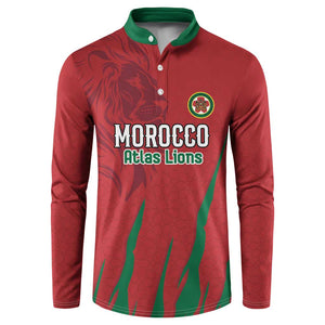 Custom Morocco Football Button Sweatshirt Atlas Lions Road To Champion