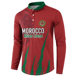 Custom Morocco Football Button Sweatshirt Atlas Lions Road To Champion