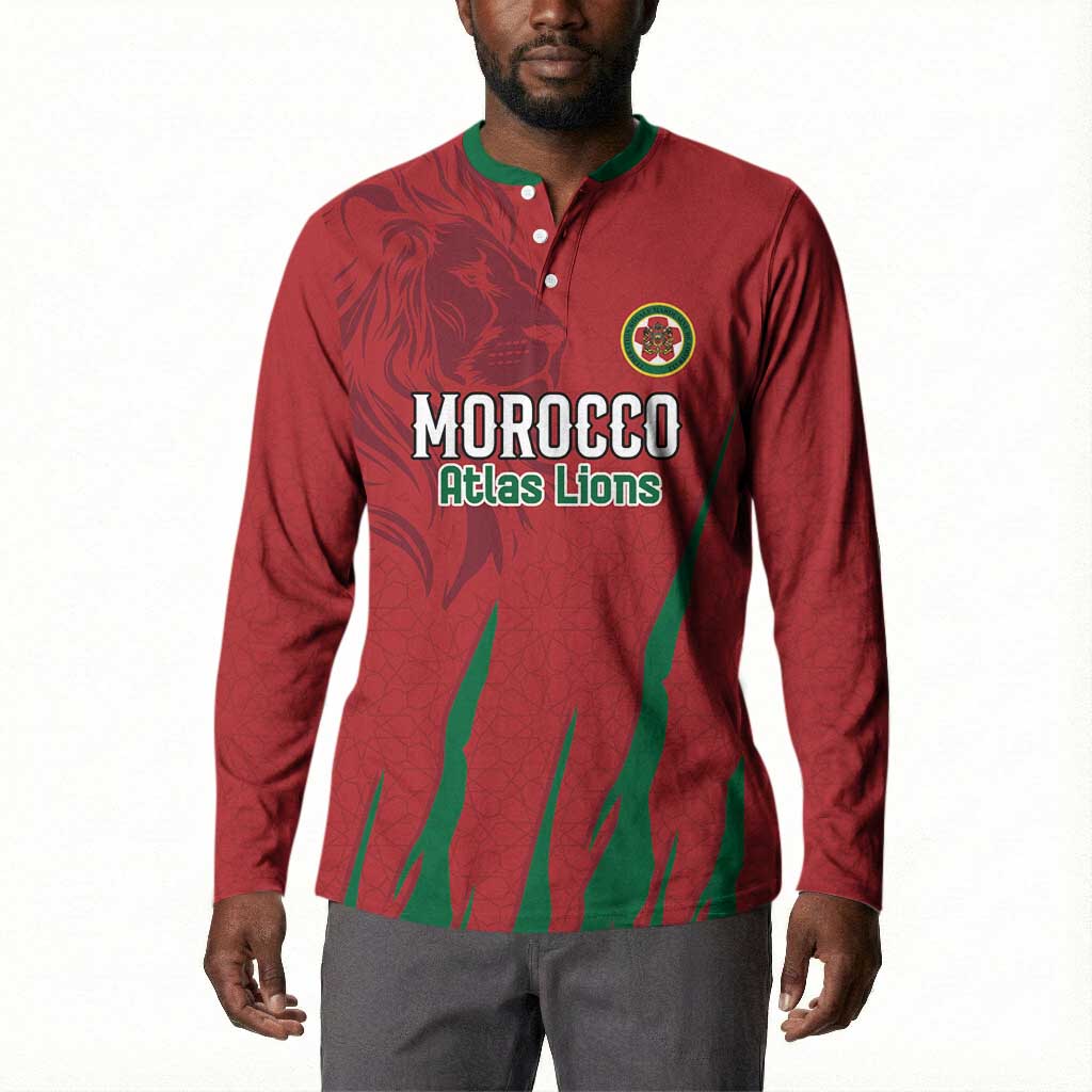 Custom Morocco Football Button Sweatshirt Atlas Lions Road To Champion
