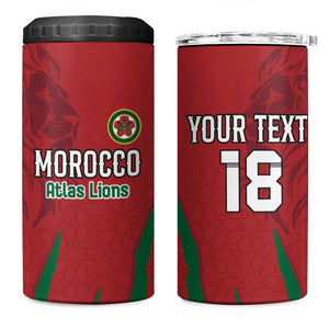 Custom Morocco Football 4 in 1 Can Cooler Tumbler Atlas Lions Road To Champion