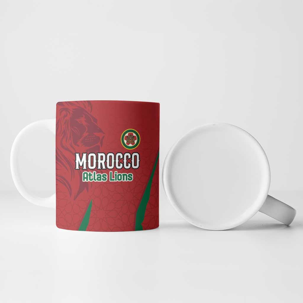 Custom Morocco Football Ceramic Mug Atlas Lions Road To Champion