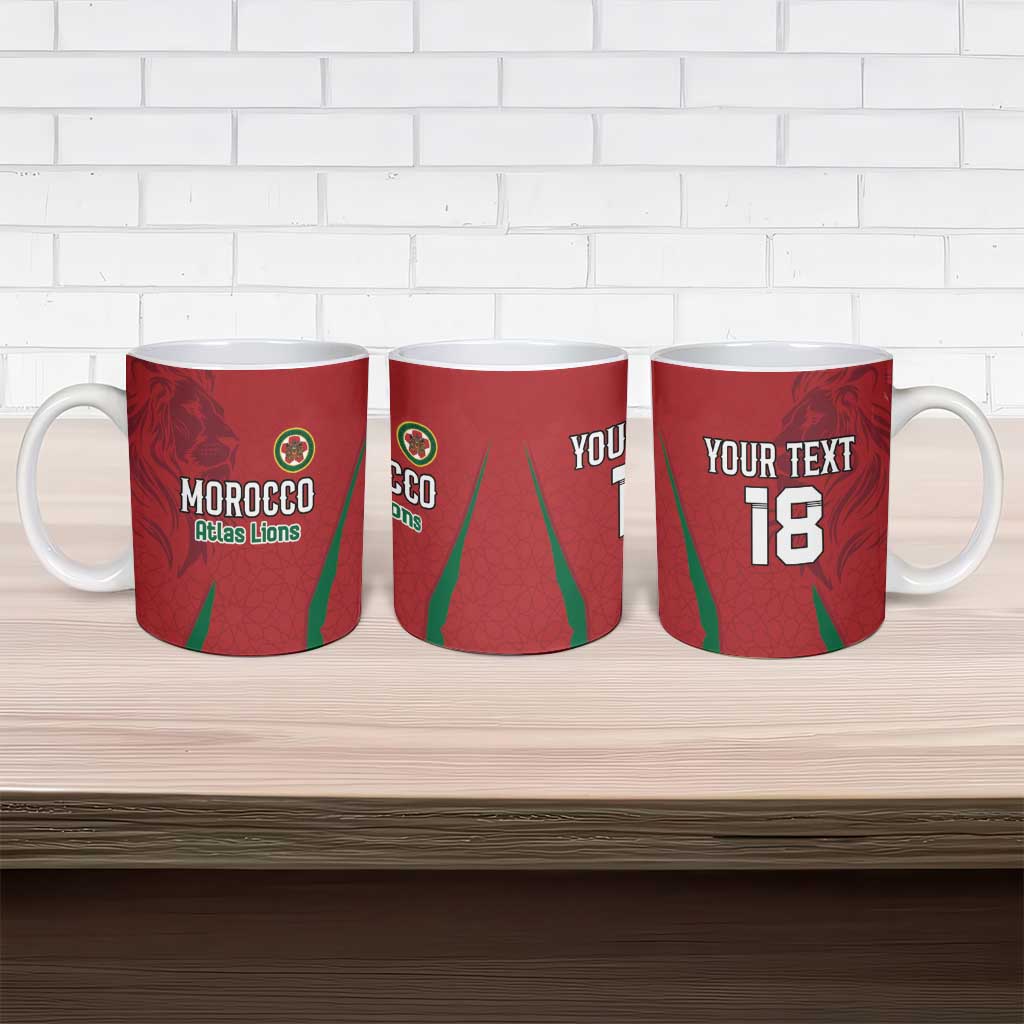 Custom Morocco Football Ceramic Mug Atlas Lions Road To Champion