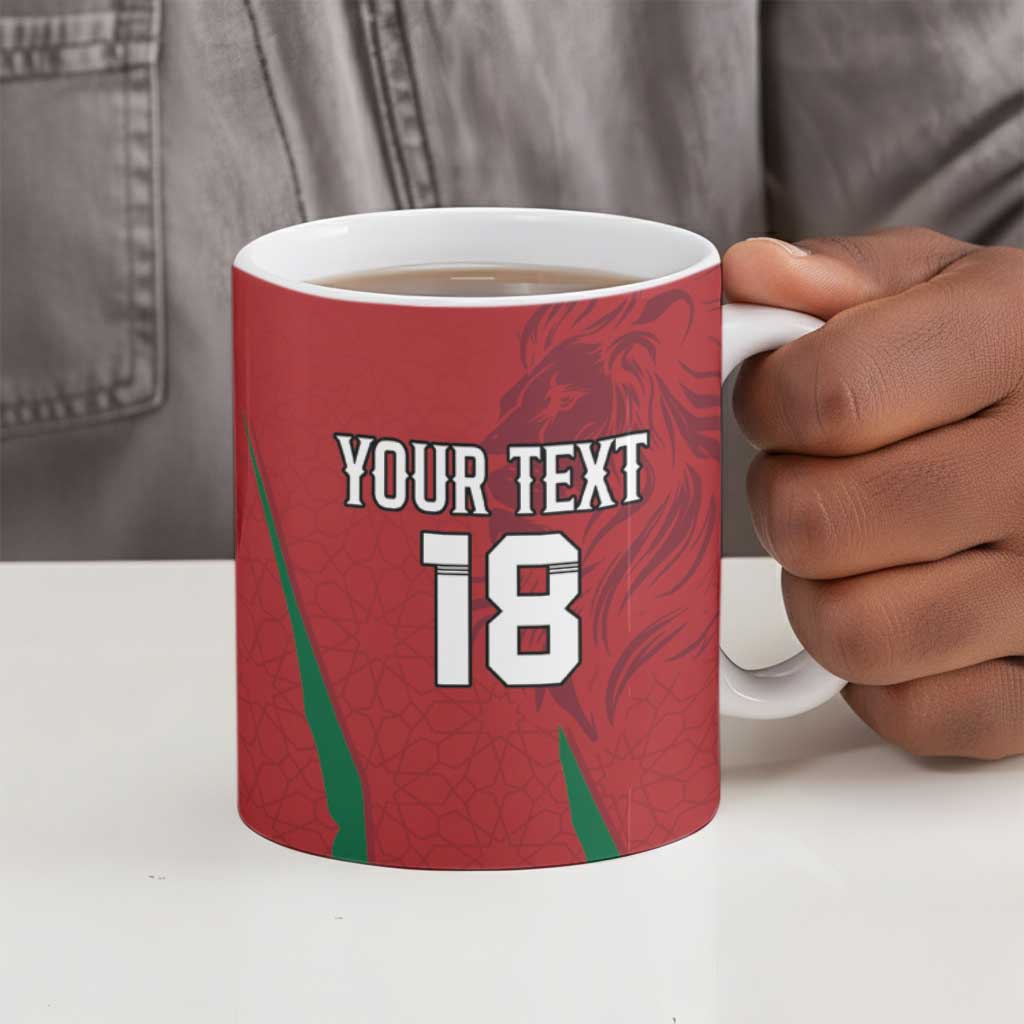 Custom Morocco Football Ceramic Mug Atlas Lions Road To Champion