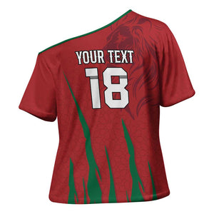 Custom Morocco Football Cross Shoulder Shirt Atlas Lions Road To Champion