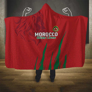 Morocco Football Hooded Blanket Atlas Lions Road To Champion
