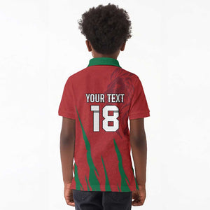 Custom Morocco Football Kid Polo Shirt Atlas Lions Road To Champion
