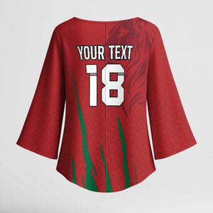Custom Morocco Football Kimono Sleeve Blouse Atlas Lions Road To Champion