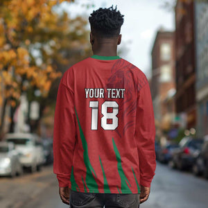 Custom Morocco Football Long Sleeve Shirt Atlas Lions Road To Champion