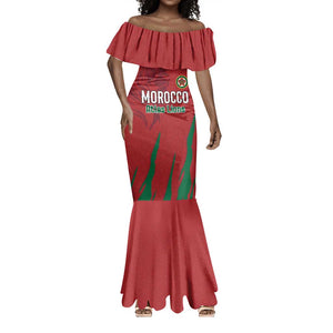Custom Morocco Football Mermaid Dress Atlas Lions Road To Champion