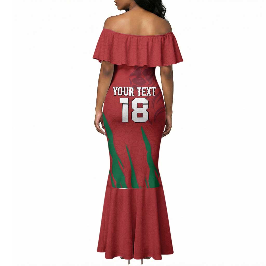 Custom Morocco Football Mermaid Dress Atlas Lions Road To Champion