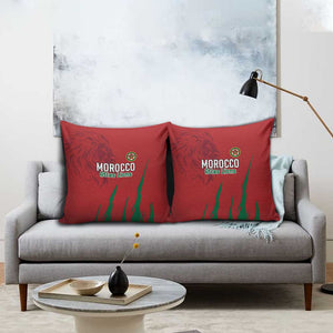 Morocco Football Pillow Cover Atlas Lions Road To Champion