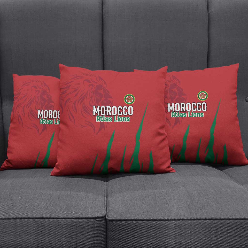 Morocco Football Pillow Cover Atlas Lions Road To Champion