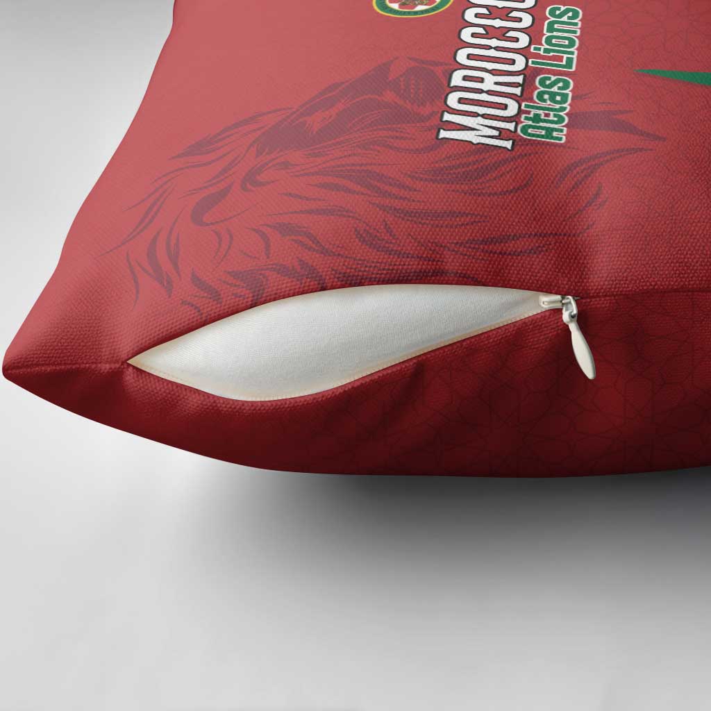 Morocco Football Pillow Cover Atlas Lions Road To Champion