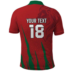 Custom Morocco Football Polo Shirt Atlas Lions Road To Champion