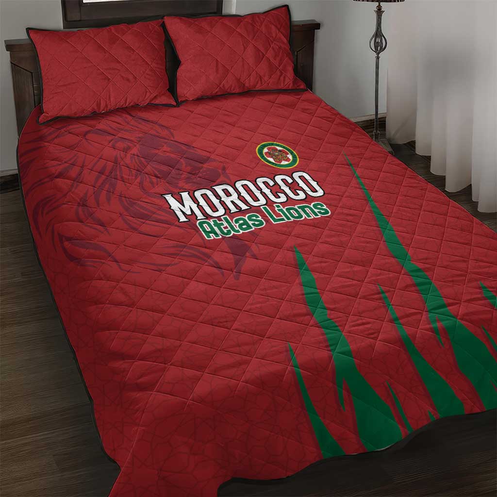 Morocco Football Quilt Bed Set Atlas Lions Road To Champion