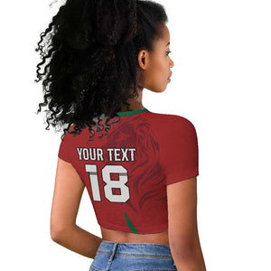 Custom Morocco Football Raglan Cropped T shirt Atlas Lions Road To Champion