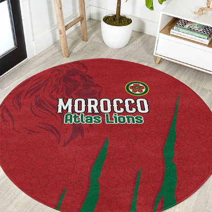 Morocco Football Round Carpet Atlas Lions Road To Champion