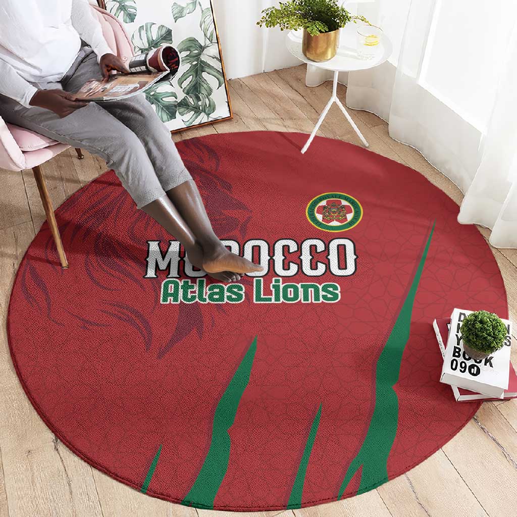 Morocco Football Round Carpet Atlas Lions Road To Champion