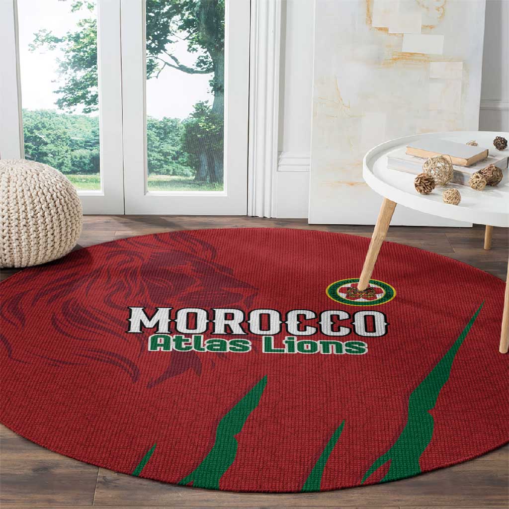 Morocco Football Round Carpet Atlas Lions Road To Champion