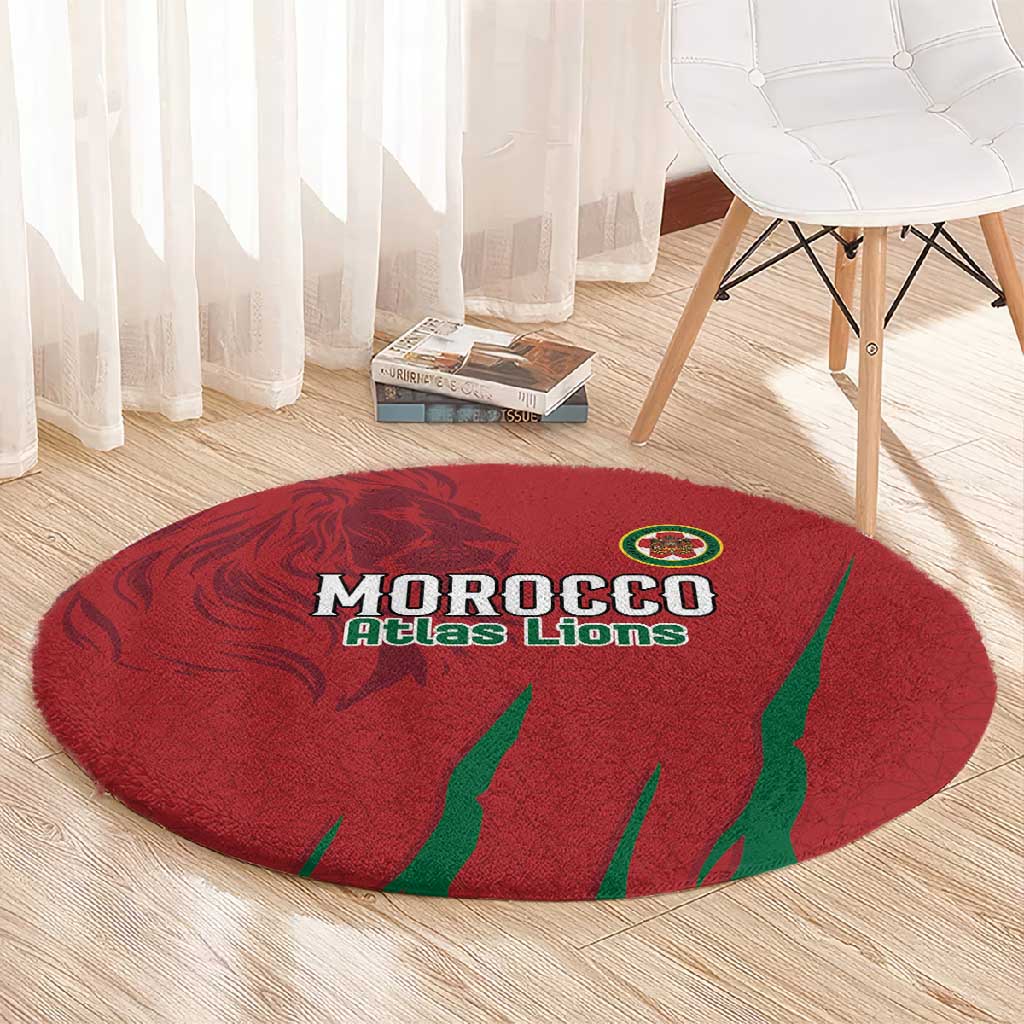 Morocco Football Round Carpet Atlas Lions Road To Champion