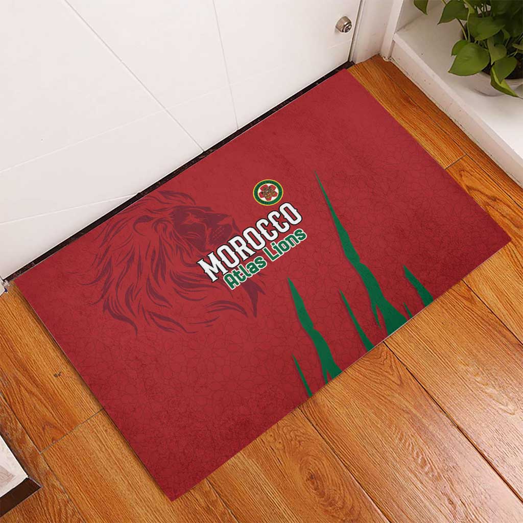 Morocco Football Rubber Doormat Atlas Lions Road To Champion