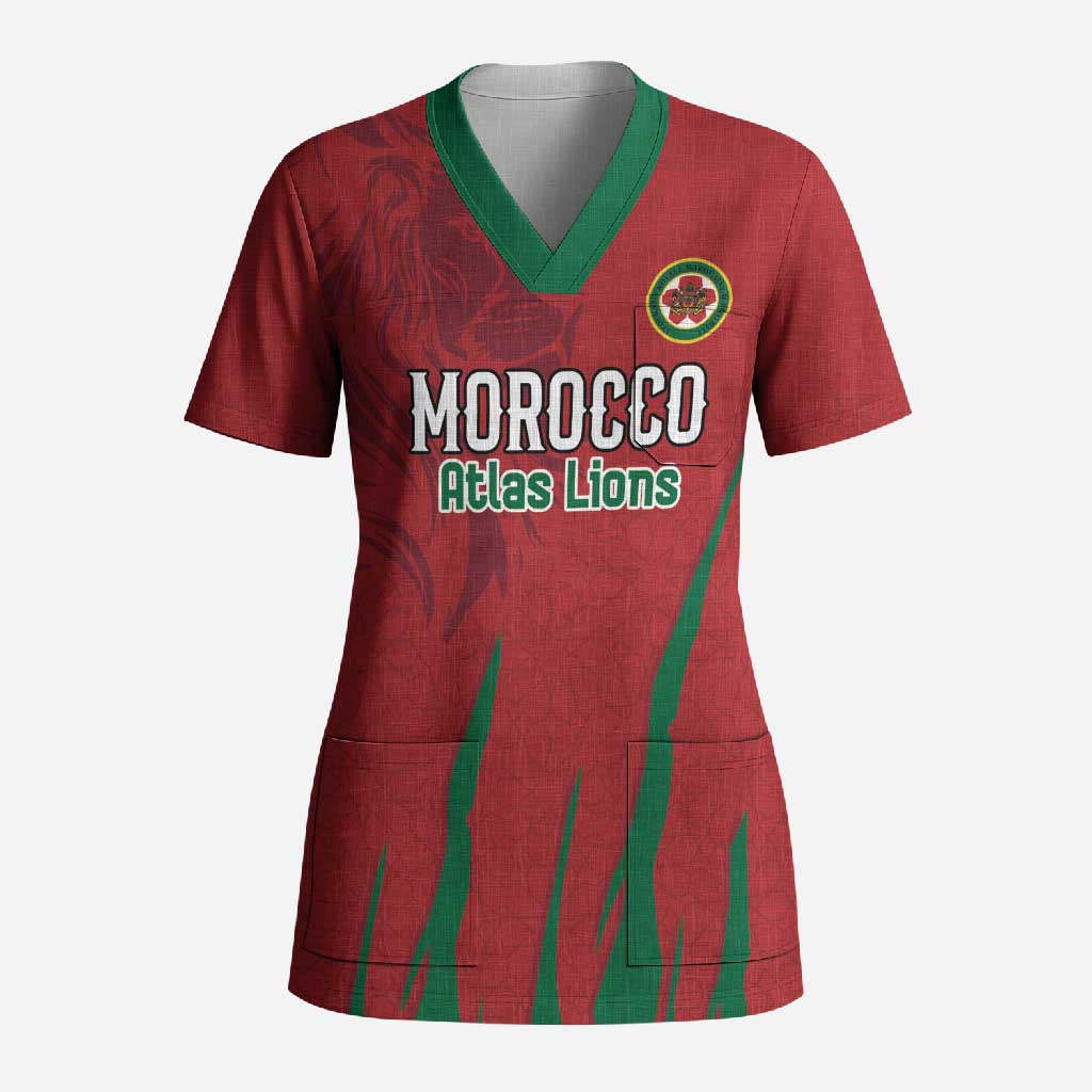 Custom Morocco Football Scrub Top Atlas Lions Road To Champion