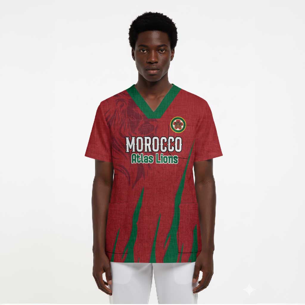 Custom Morocco Football Scrub Top Atlas Lions Road To Champion