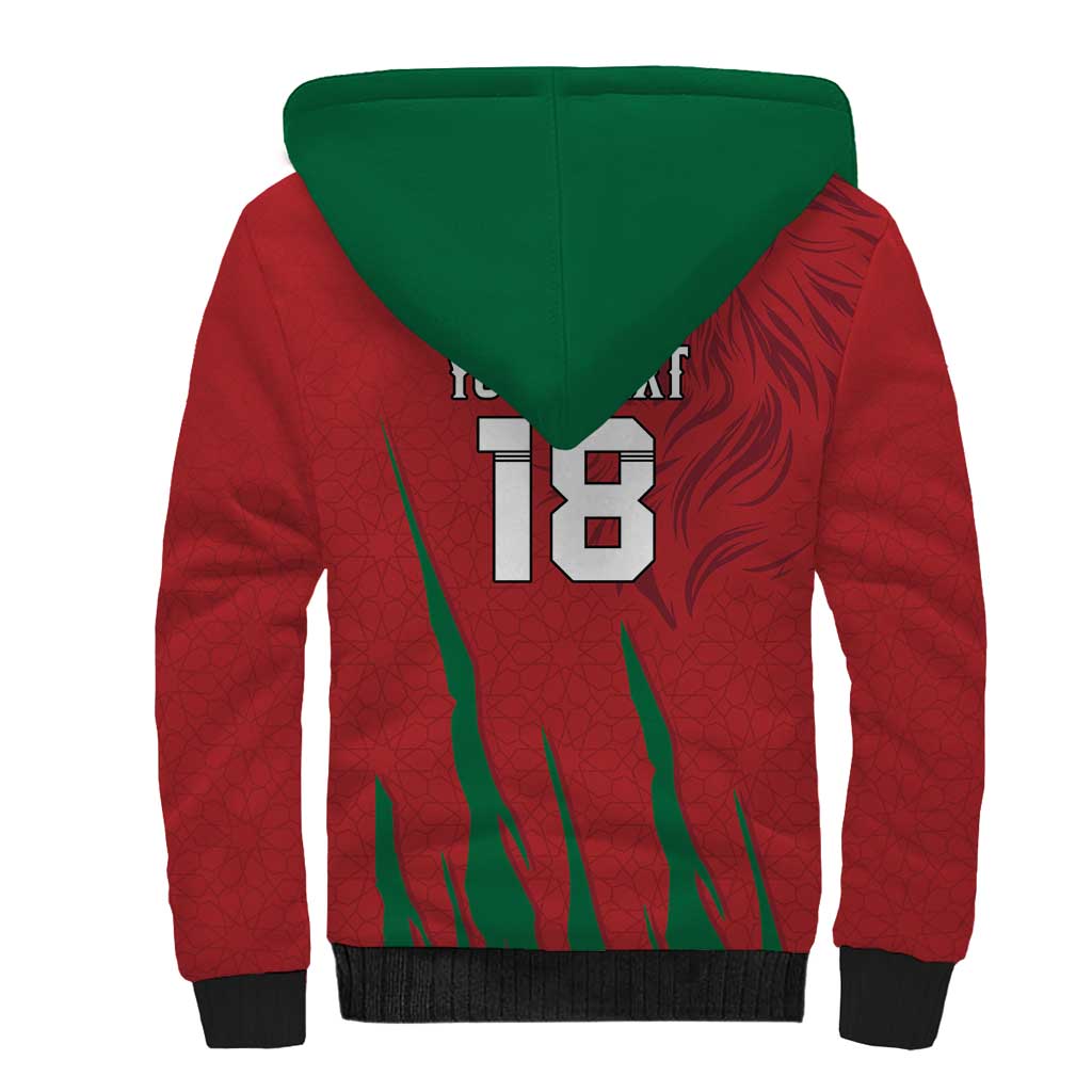 Custom Morocco Football Sherpa Hoodie Atlas Lions Road To Champion