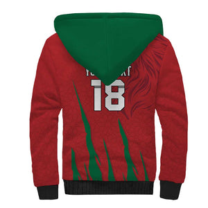 Custom Morocco Football Sherpa Hoodie Atlas Lions Road To Champion