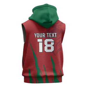 Custom Morocco Football Sleeveless Hoodie Atlas Lions Road To Champion