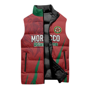 Custom Morocco Football Sleeveless Puffer Jacket Atlas Lions Road To Champion