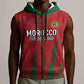 Custom Morocco Football Sleeveless Zip Hoodie Atlas Lions Road To Champion