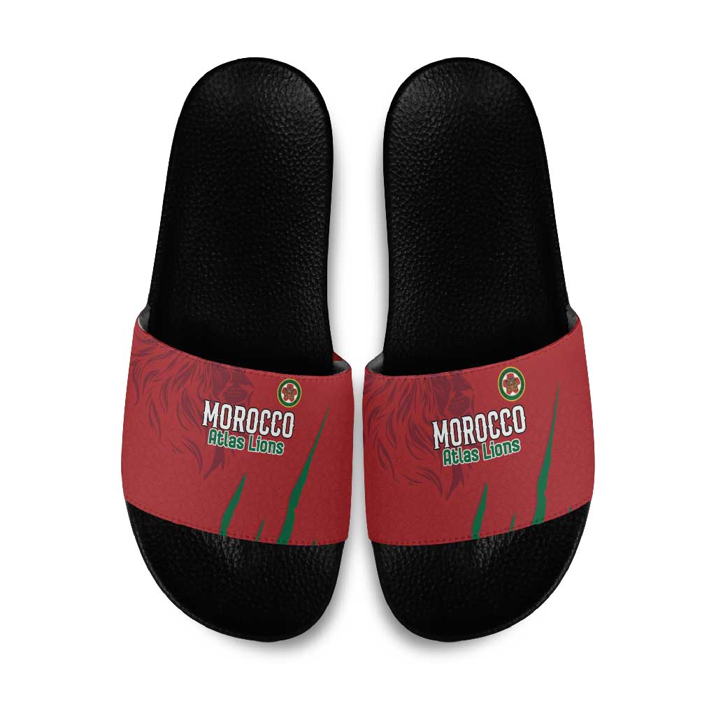 Morocco Football Slide Sandals Atlas Lions Road To Champion