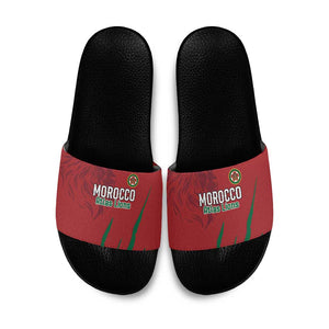 Morocco Football Slide Sandals Atlas Lions Road To Champion