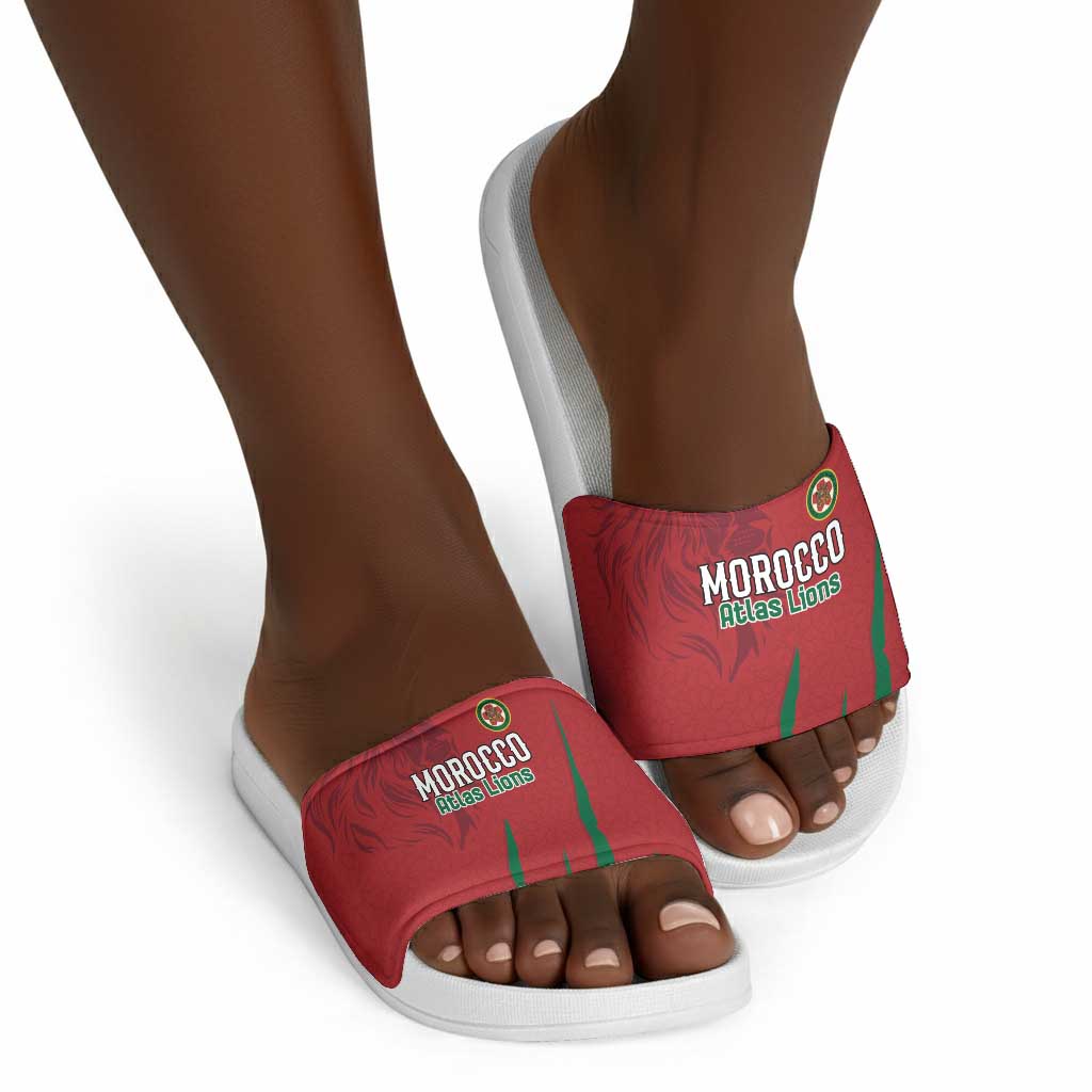 Morocco Football Slide Sandals Atlas Lions Road To Champion
