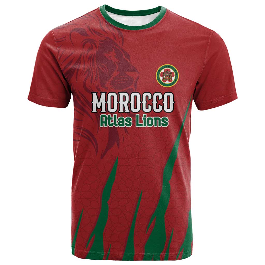 Custom Morocco Football T shirt Atlas Lions Road To Champion