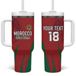 Custom Morocco Football Tumbler With Handle Atlas Lions Road To Champion