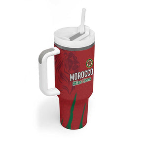 Custom Morocco Football Tumbler With Handle Atlas Lions Road To Champion