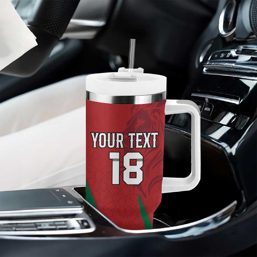 Custom Morocco Football Tumbler With Handle Atlas Lions Road To Champion