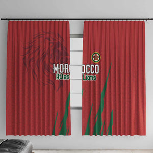 Morocco Football Window Curtain Atlas Lions Road To Champion