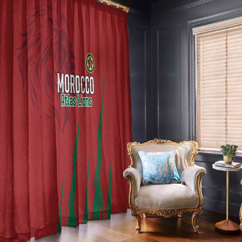 Morocco Football Window Curtain Atlas Lions Road To Champion