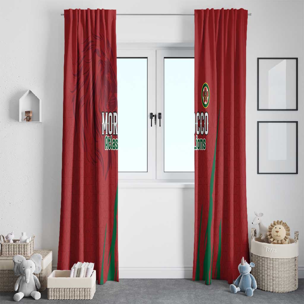 Morocco Football Window Curtain Atlas Lions Road To Champion