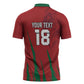 Custom Morocco Football Zipper Polo Shirt Atlas Lions Road To Champion