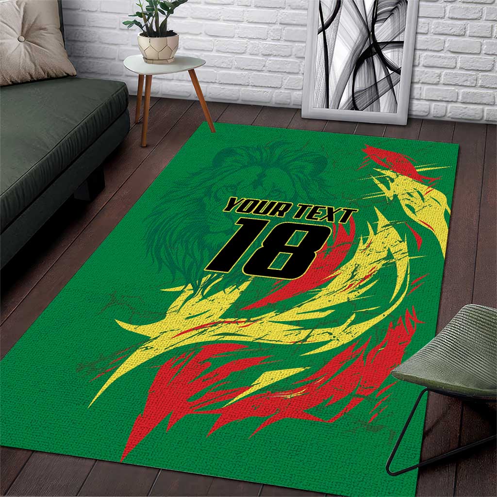 Senegal Football Pride Custom Area Rug Les Lions de la Teranga