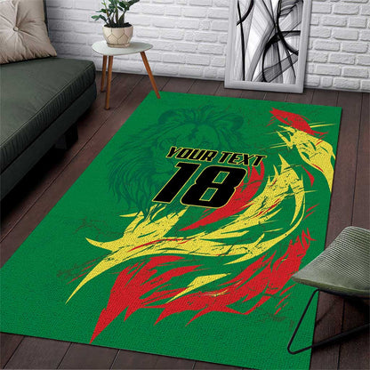 Senegal Football Pride Custom Area Rug Les Lions de la Teranga