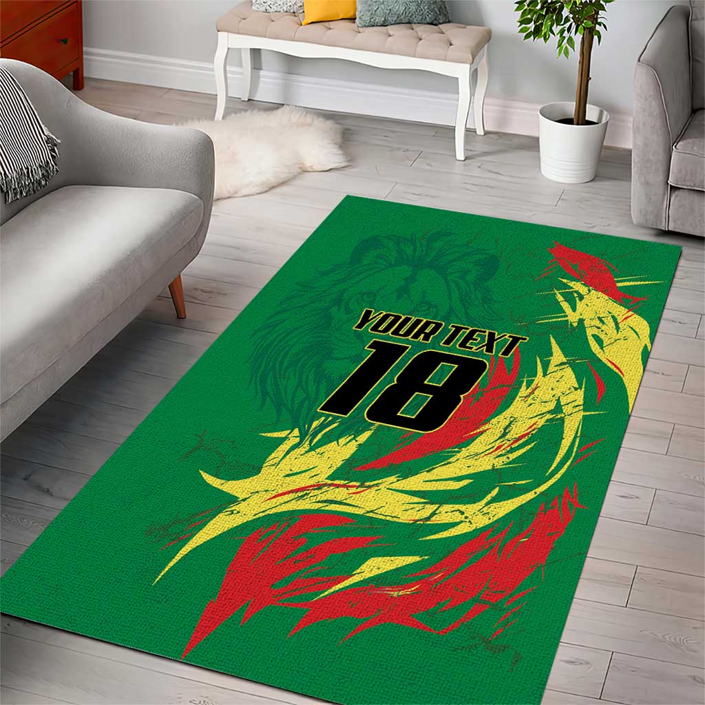 Senegal Football Pride Custom Area Rug Les Lions de la Teranga