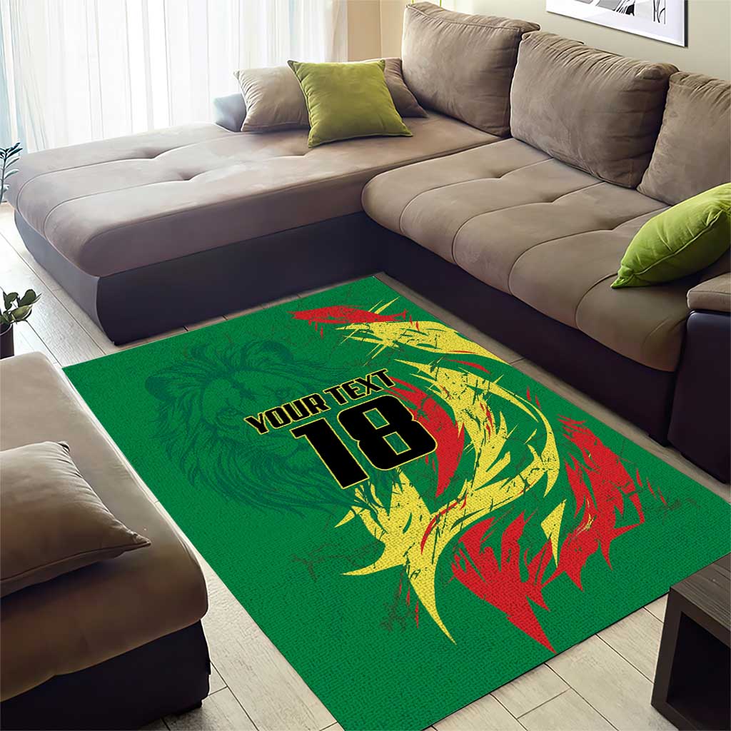 Senegal Football Pride Custom Area Rug Les Lions de la Teranga