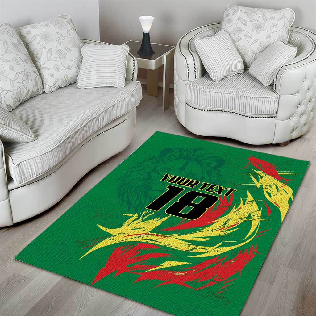 Senegal Football Pride Custom Area Rug Les Lions de la Teranga