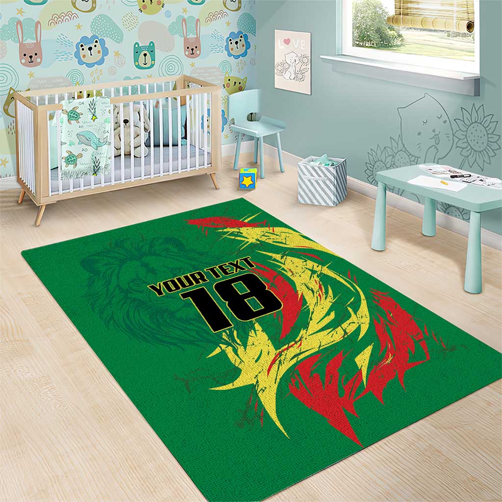 Senegal Football Pride Custom Area Rug Les Lions de la Teranga