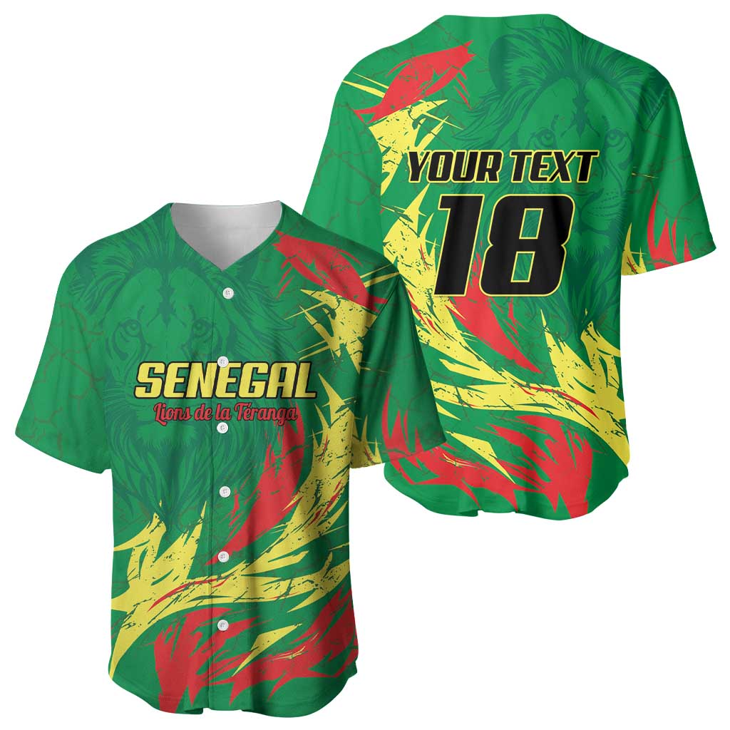 Senegal Football Pride Custom Baseball Jersey Les Lions de la Teranga